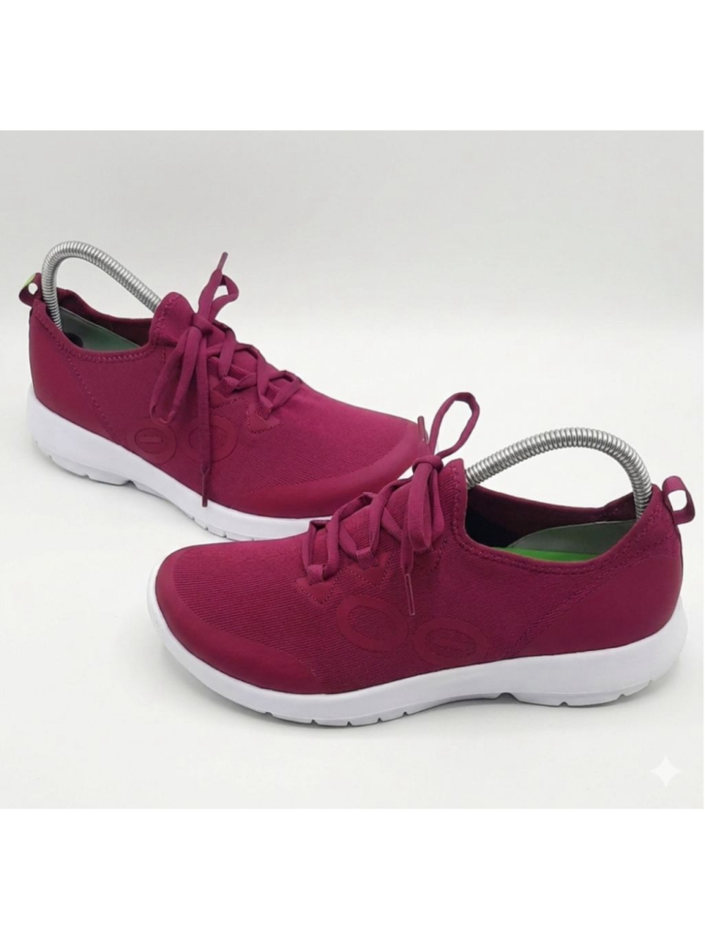 OOFOS OOmg Sport LS Women Comfort Mesh Lace Up Sneaker Rosebud White Athletic 10